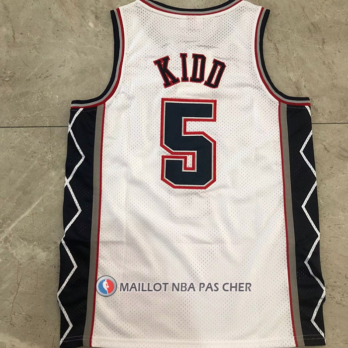 Maillot Brooklyn Nets Jason Kidd NO 5 Mitchell & Ness 2006-07 Blanc